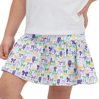 Mardi Gras Bows Gathered Skort