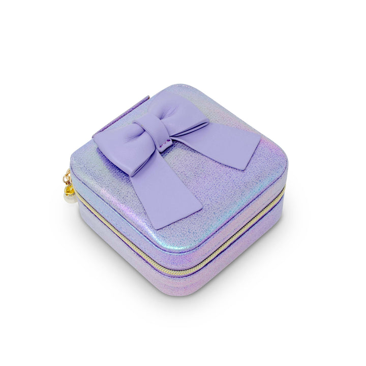 Shiny Jumbo Bow Jewelry Box: Purple