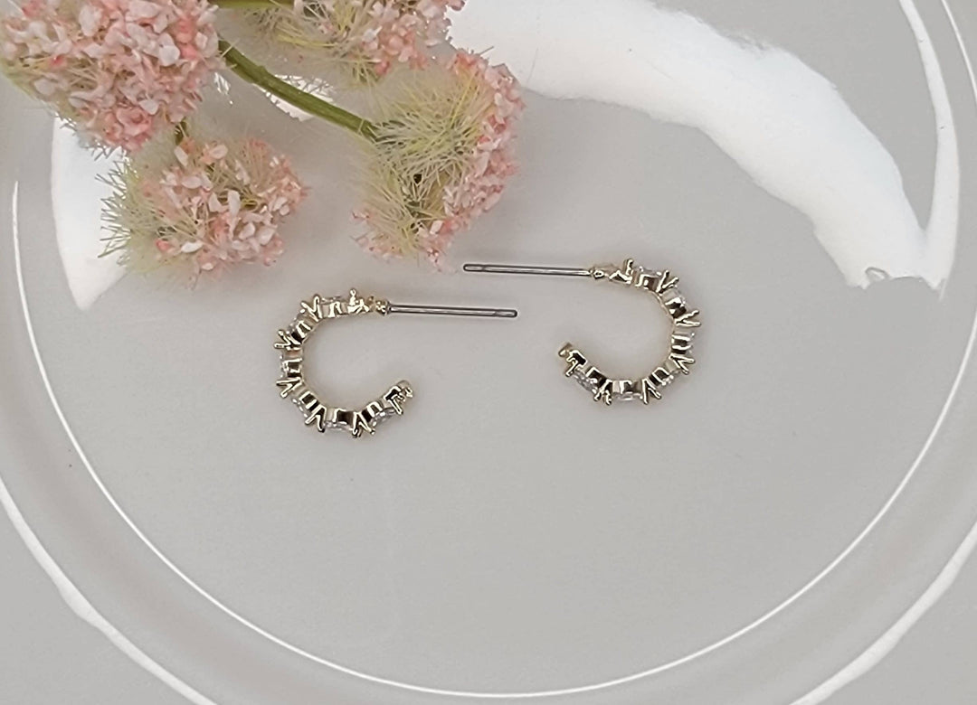 Double Layered Cz Hoop: GOLD - JY51