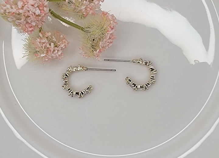 Double Layered Cz Hoop: GOLD - JY51