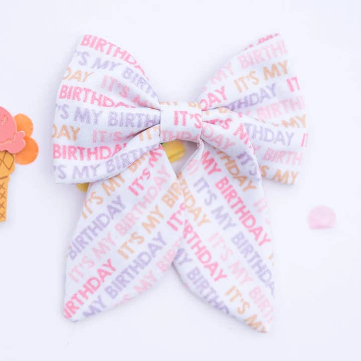 Happy Birthday Hair Bow - Oversize Bow