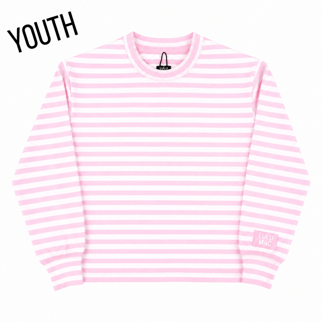 STRIPE MONO-TAG PATCH LONG SLEEVE TOP