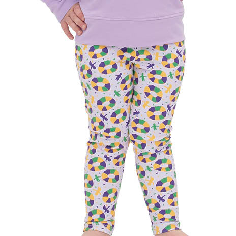 Mardi Gras King Cake And Babys Leggings