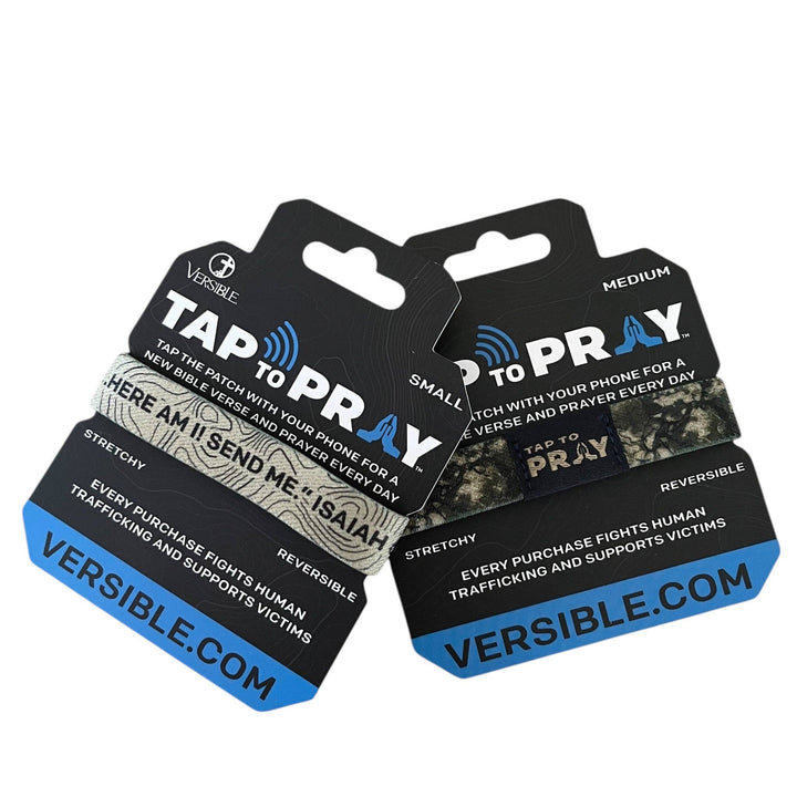 Tap To Pray® Wristband – Valor Camo: Large