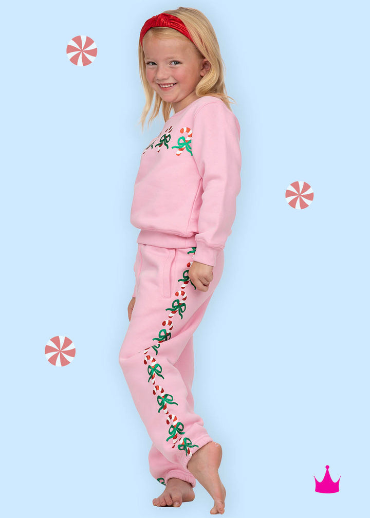 Holiday Glitter Candy Cane Jogger