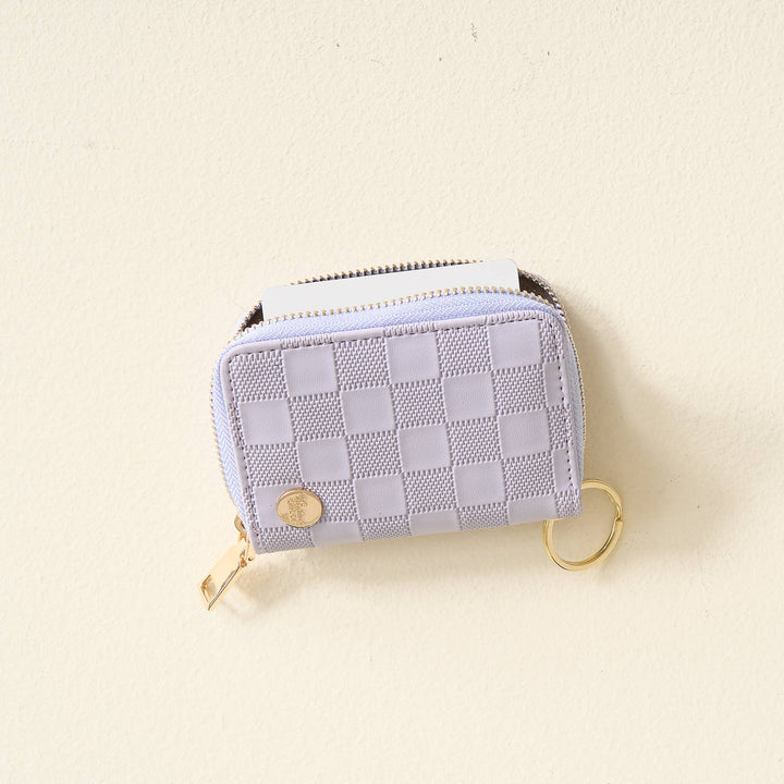 Zip Around Wallet-Periwinkle Check