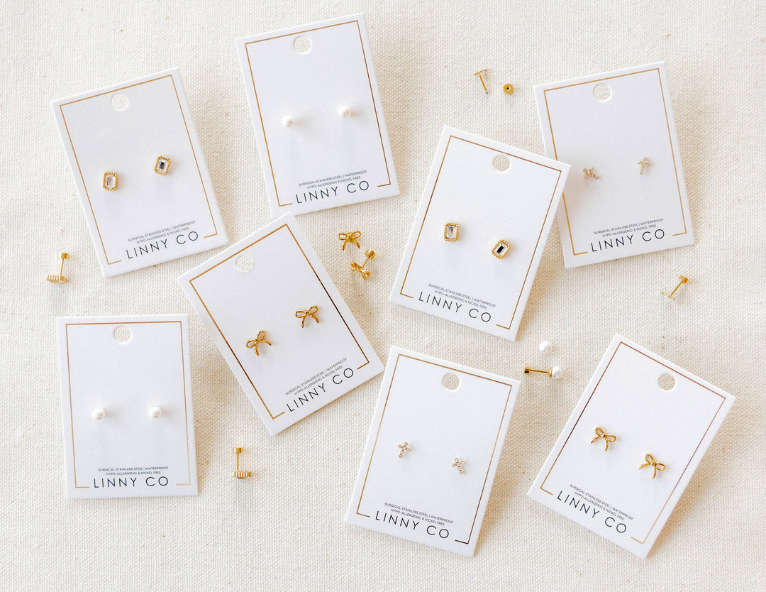 Screwback Stud Earrings - Sadie - Gold