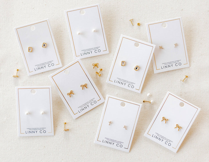 Screwback Stud Earrings - Sadie - Gold