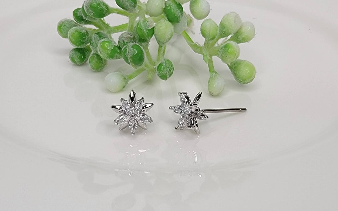 CZ Double Star Post Earrings: GOLD - ST65