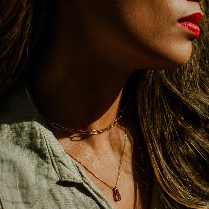 Paperclip Classic Gold Necklace Chain: Thick