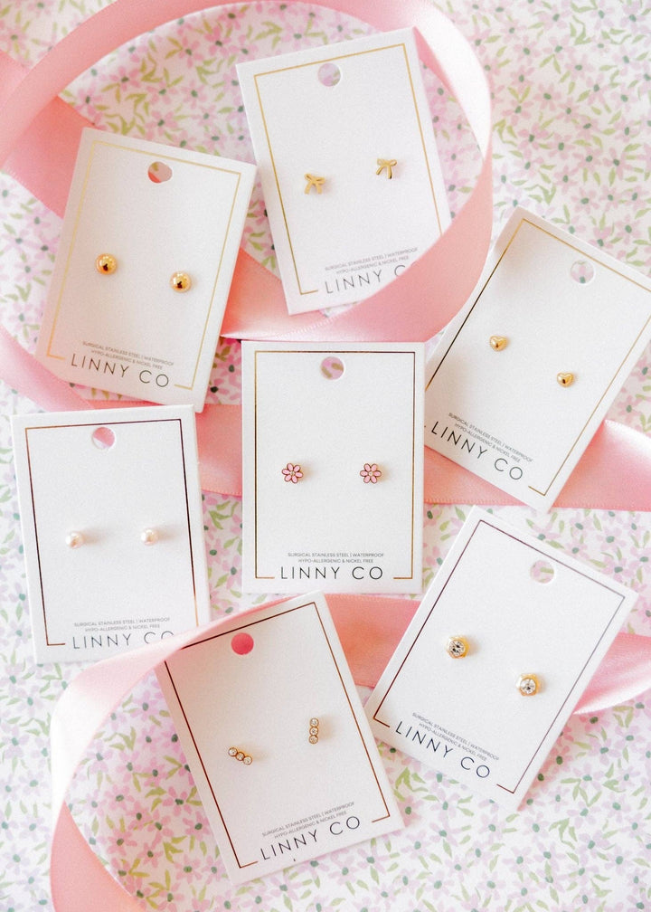 Screwback Stud Earrings - Alli Pink