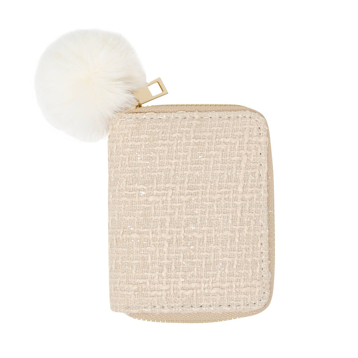 Tweed Solid Wallet: Cream