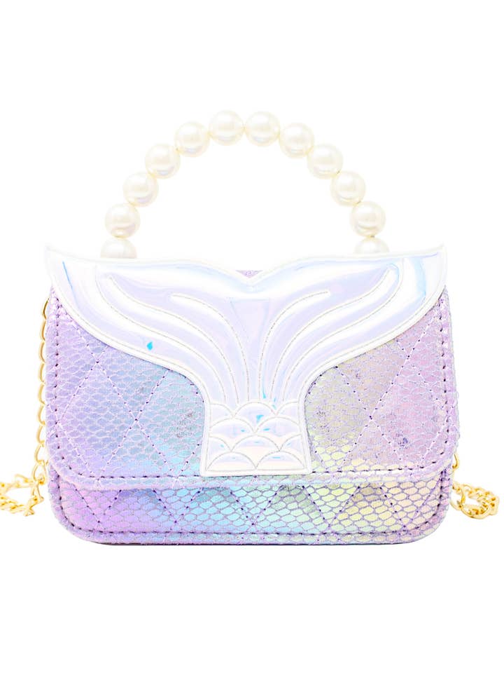 Mermaid Tail Pearl Handle Bag Purple