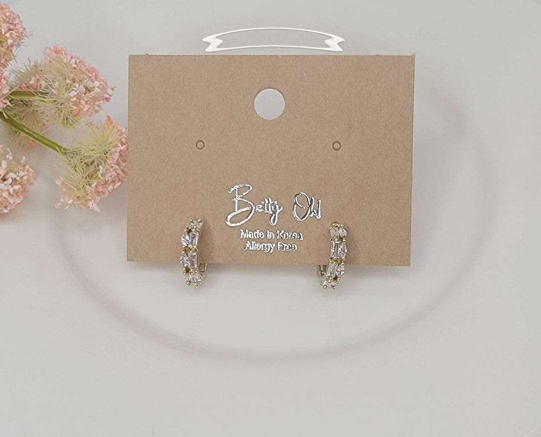 Double Layered Cz Hoop: GOLD - JY51