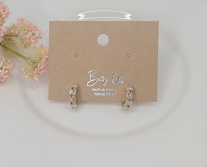 Double Layered Cz Hoop: GOLD - JY51