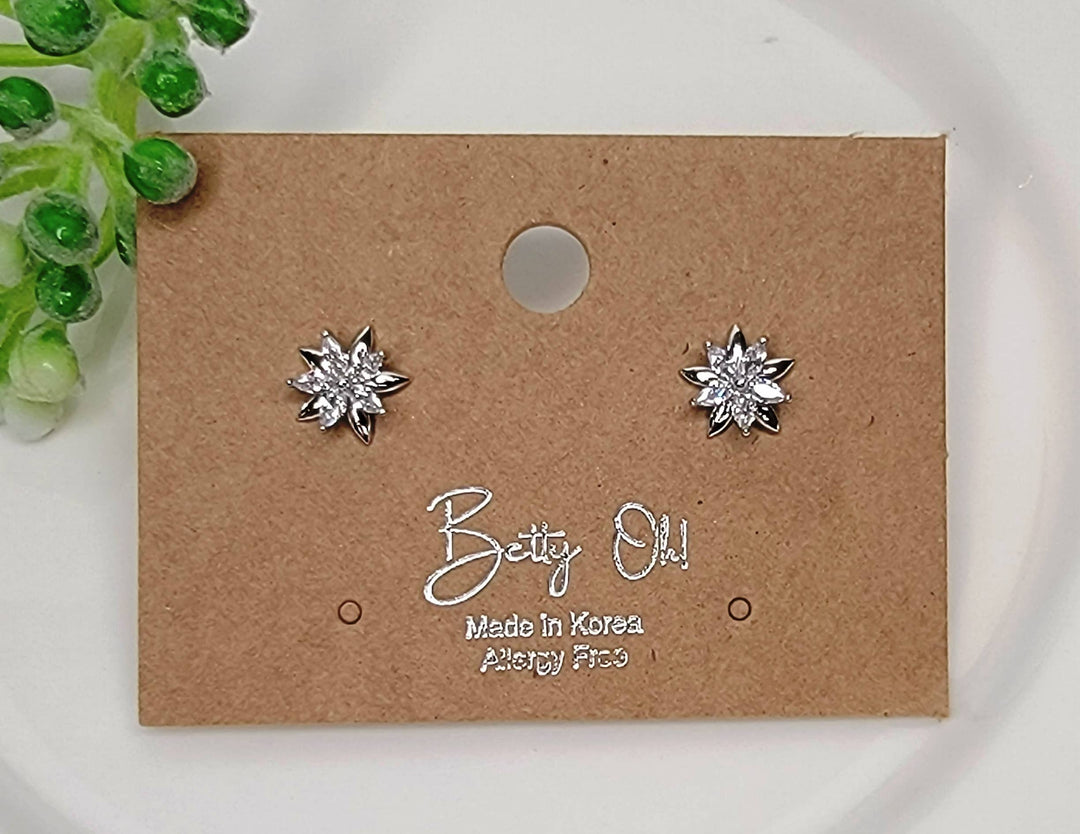 CZ Double Star Post Earrings: GOLD - ST65