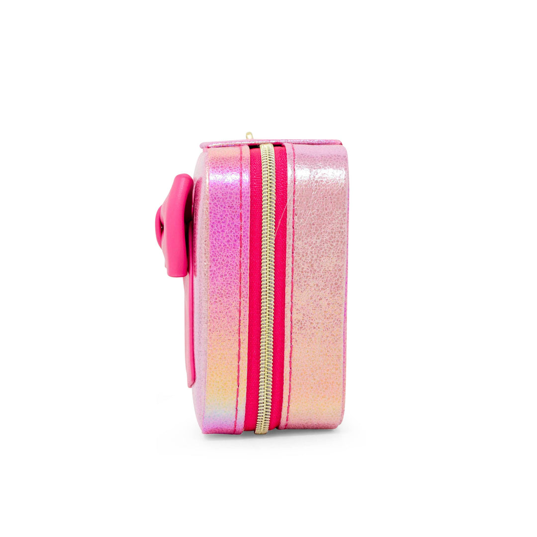 Shiny Jumbo Bow Jewelry Box: Hot Pink