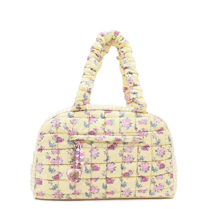 Quilted Scrunchies Floral Printed Medium Duffle Bag