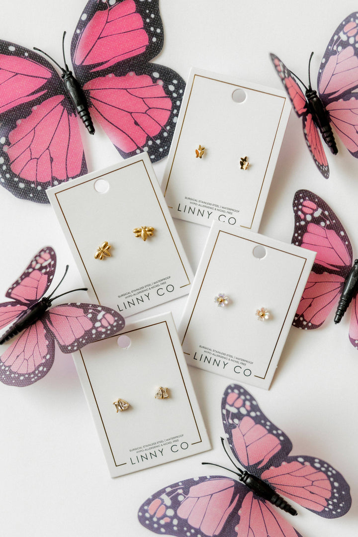 Screwback Stud Earrings - Lark Butterfly