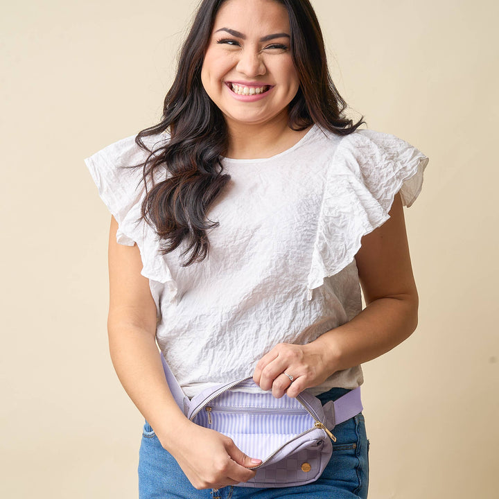 Urban Check Belt Bag-Periwinkle