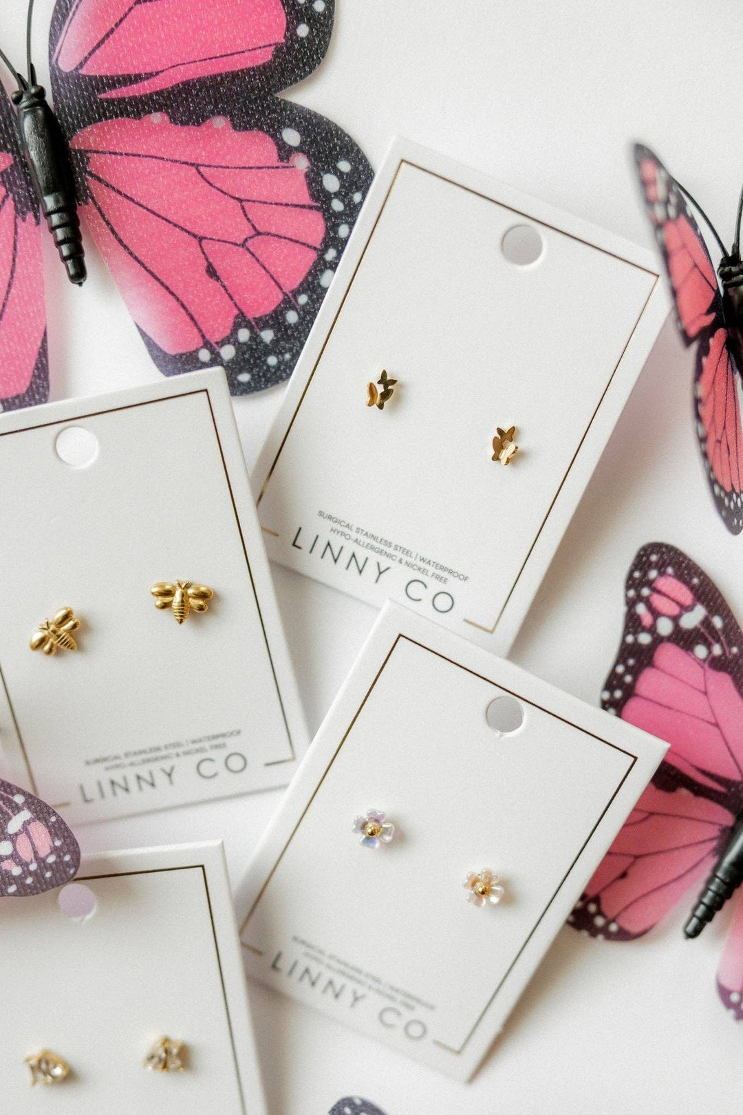 Screwback Stud Earrings - Lark Butterfly