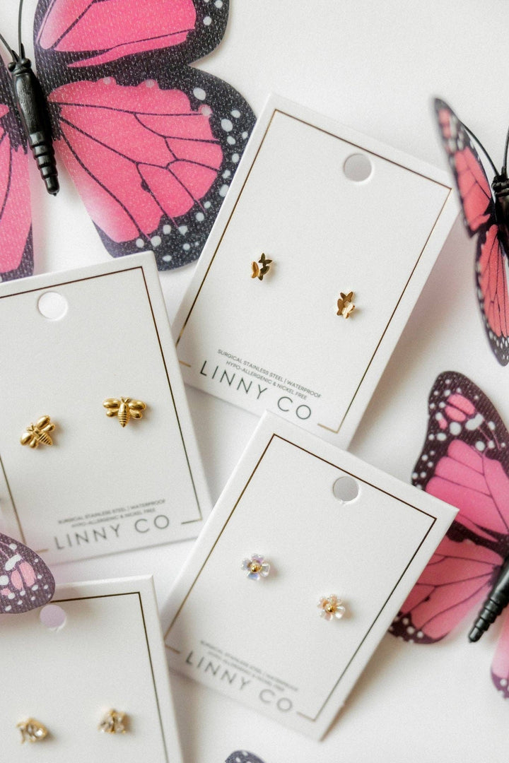 Screwback Stud Earrings - Lark Butterfly