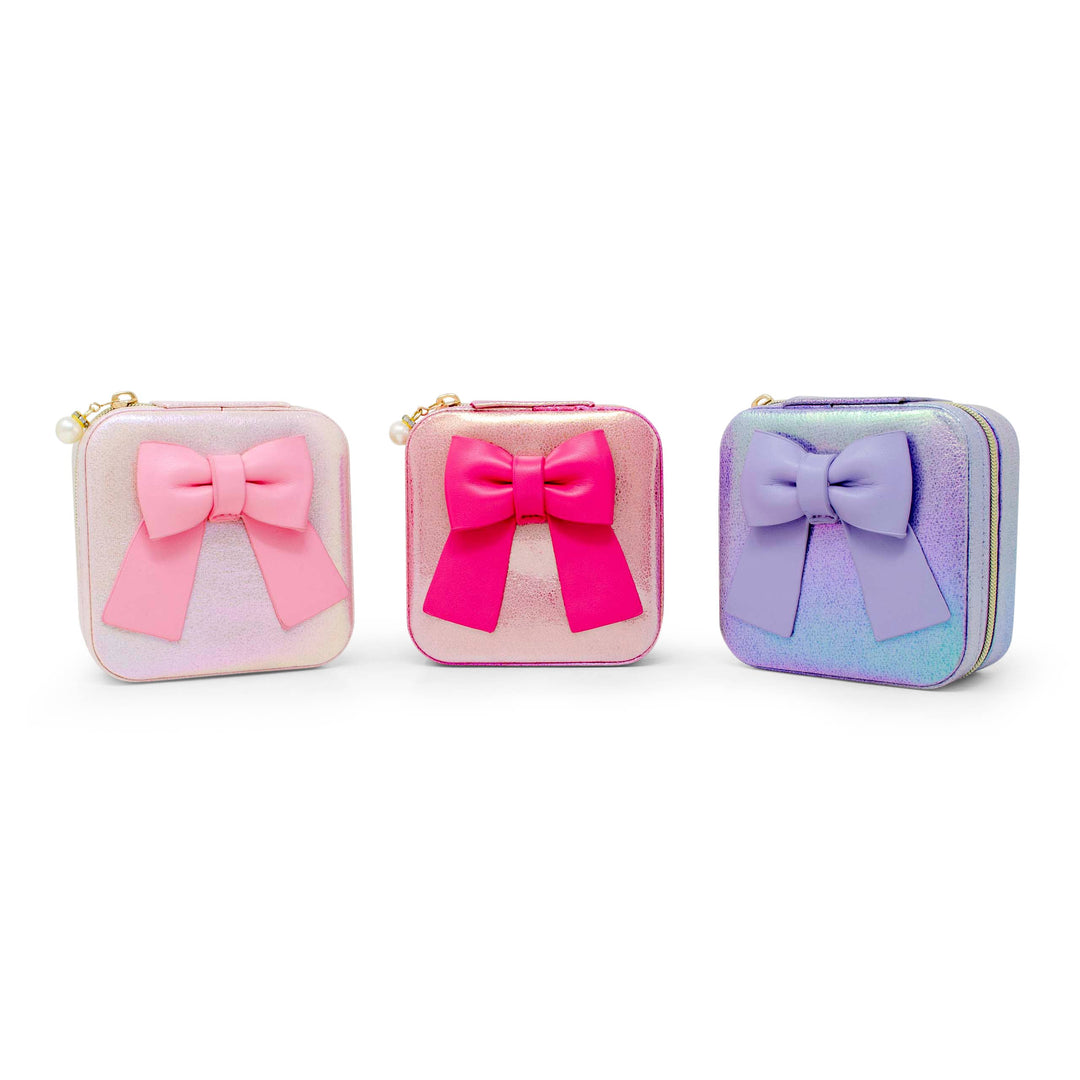 Shiny Jumbo Bow Jewelry Box: Hot Pink