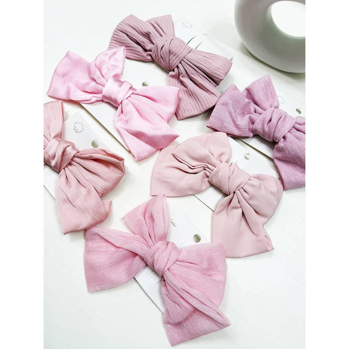Pink Shade Double Layer Bow Hair Clips
