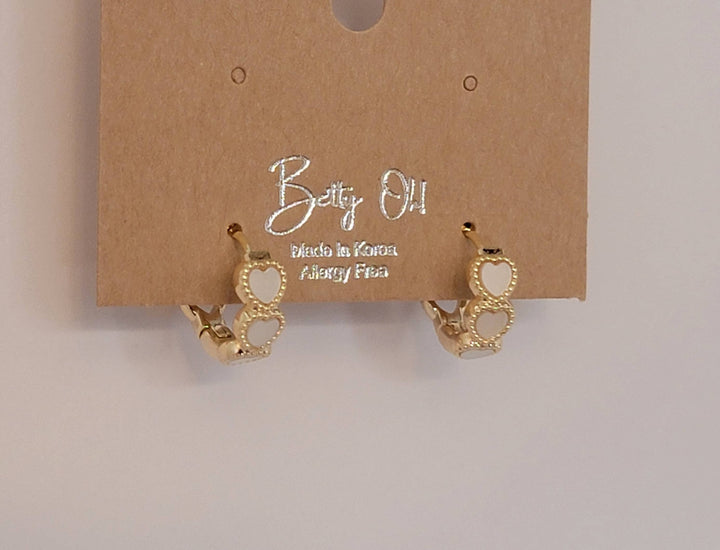 HEART SHAPED DESIGN HUGGIE EARRINGS. -RS19