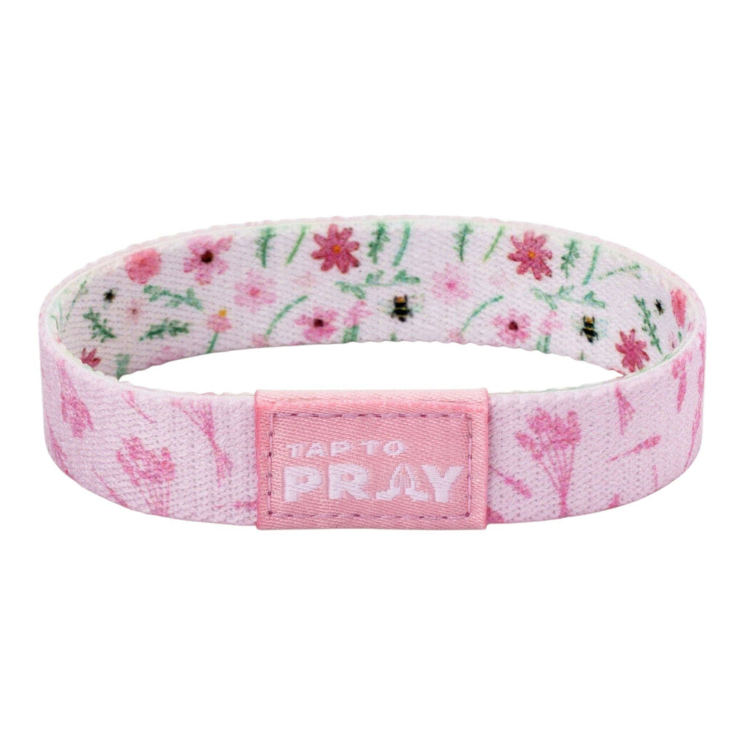Tap To Pray® Wristband – Meadows - White: Small