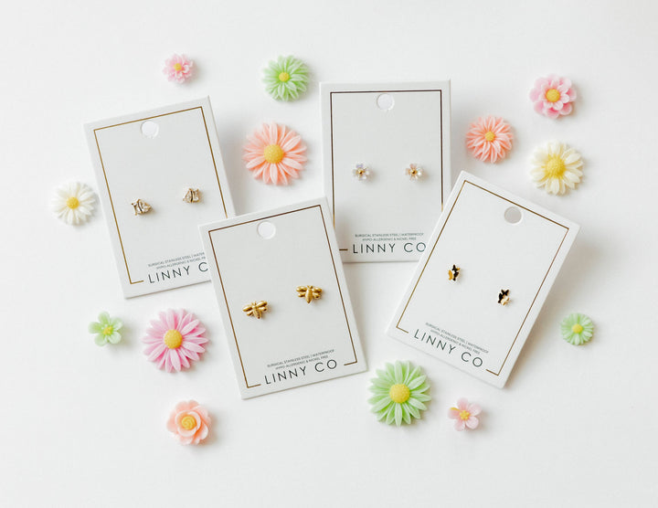 Screwback Stud Earrings - Lark Butterfly
