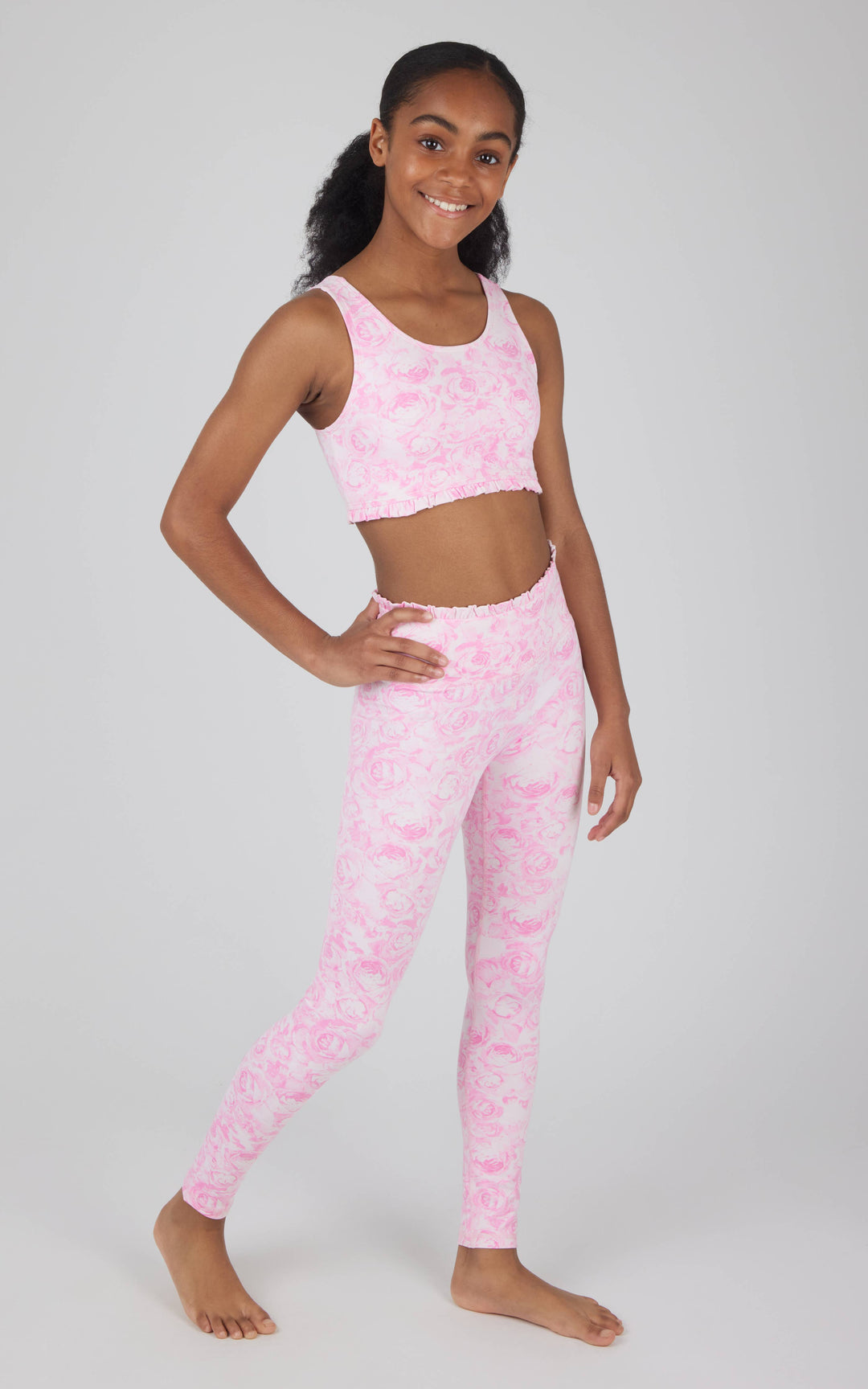 Girls Lux Ruffle Detailed Bra and Leggings - SET: Granada Sky