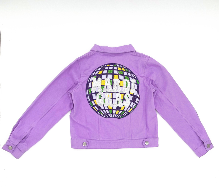 Mardi Gras Mirrorball Denim Jacket