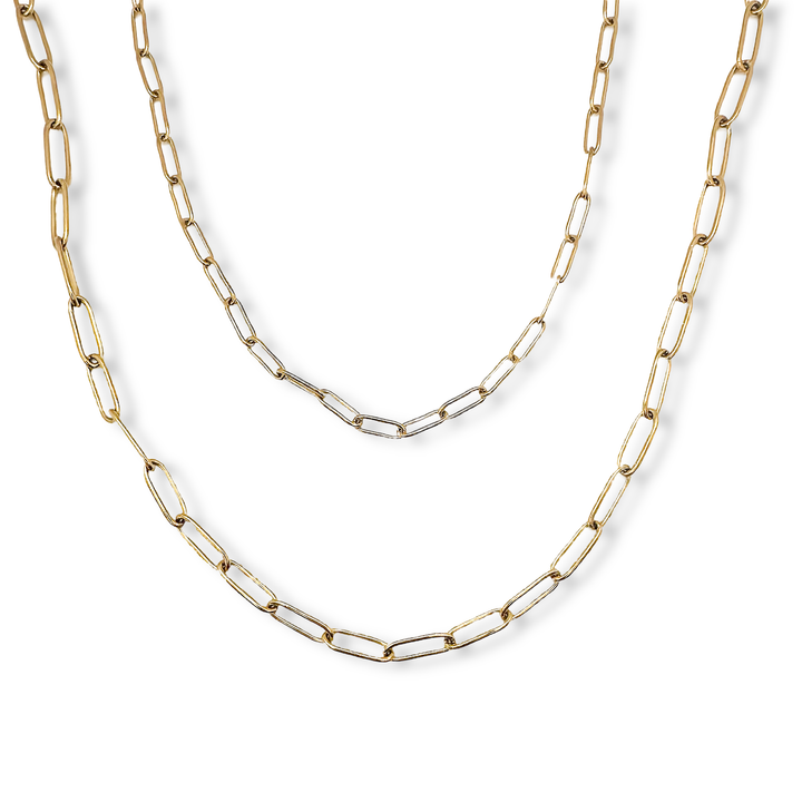 Paperclip Classic Gold Necklace Chain: Thick