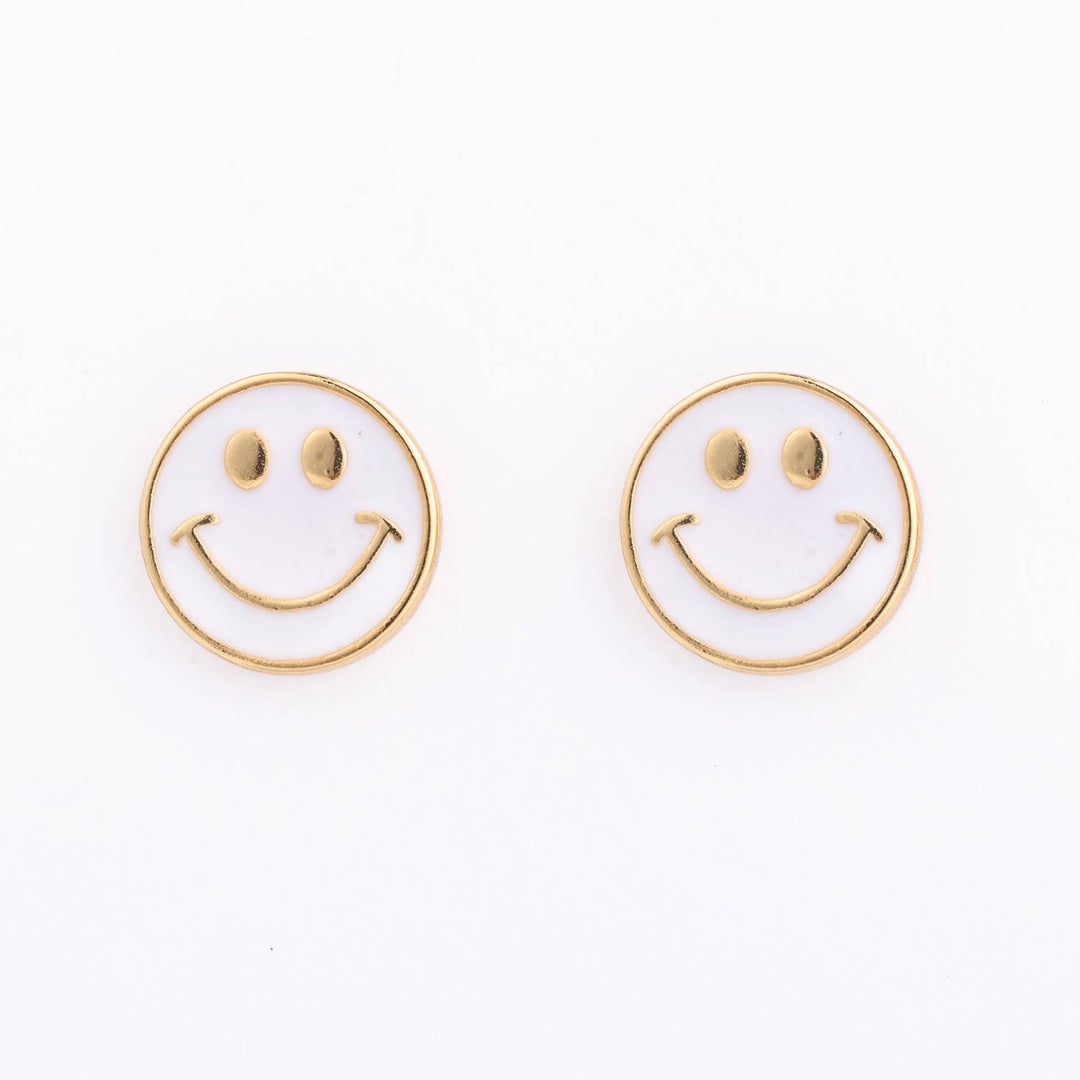 Earrings White Smiley