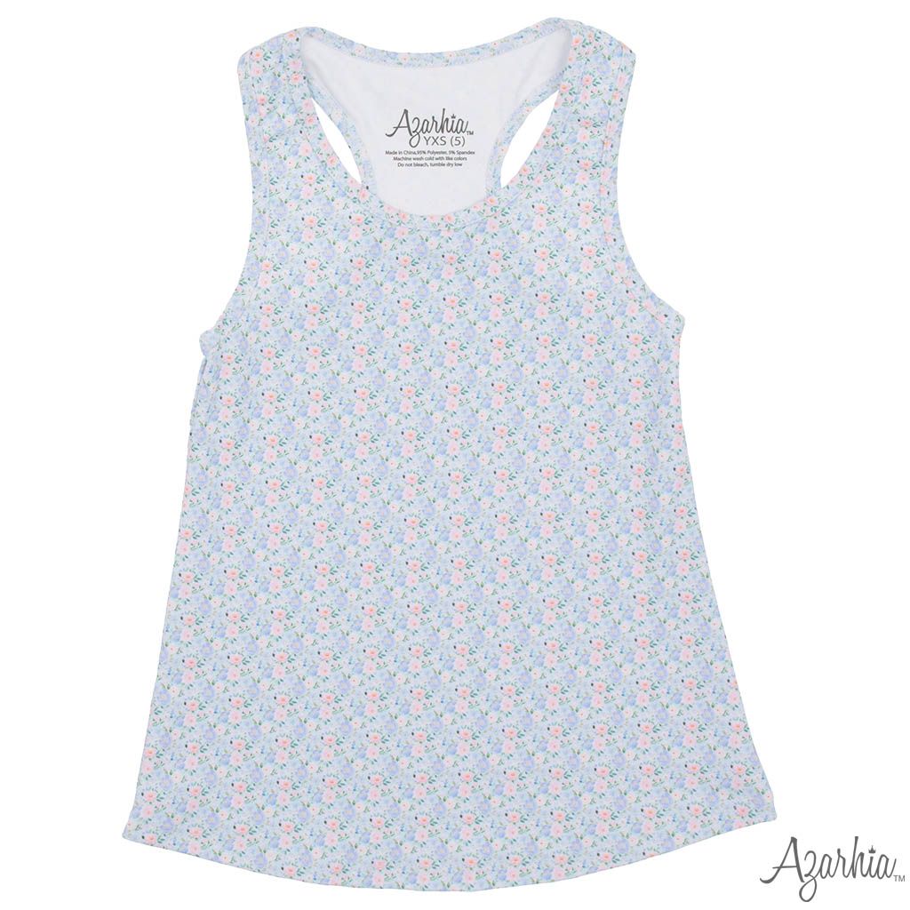 Grand Blue Flowers Printed Tank