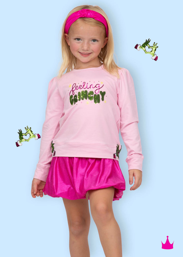 Sequin Feeling Grinchy Pink Holly