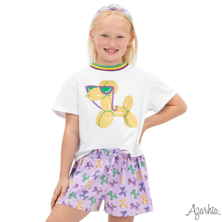 Mardi Gras Balloon Dog Butterfly Shorts