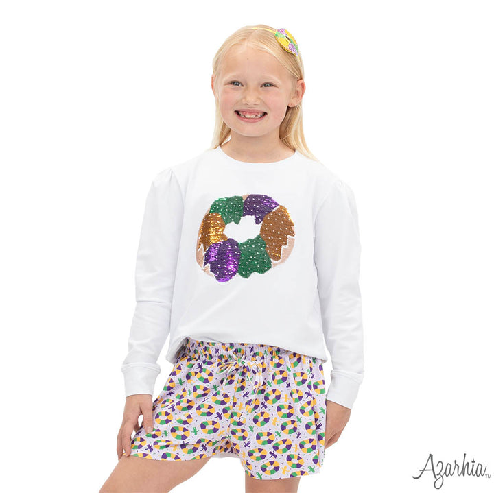 Mardi Gras King Cake And Babies Butterfly Shorts