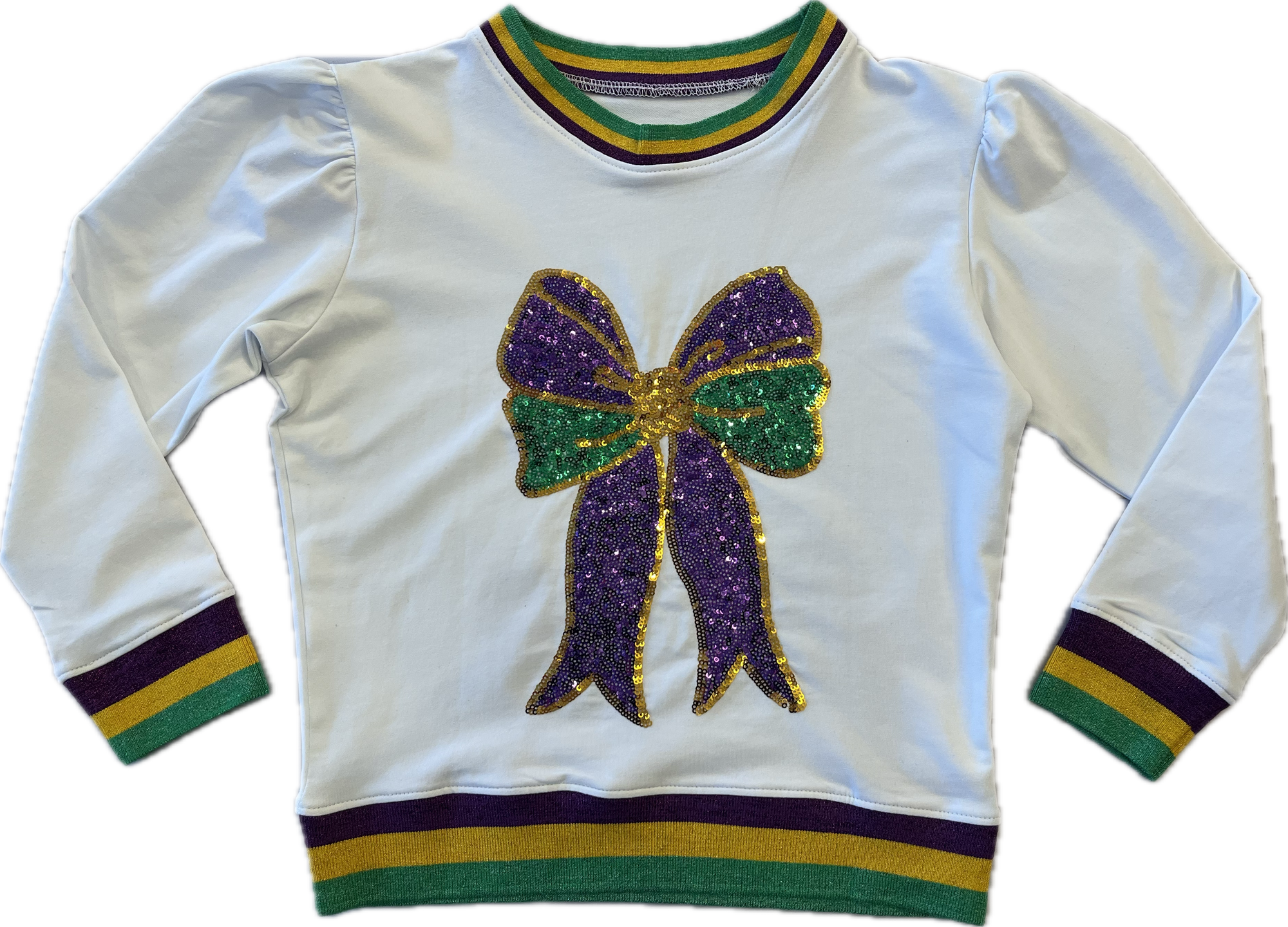 Sequin Bow Mardi Gras Shirt