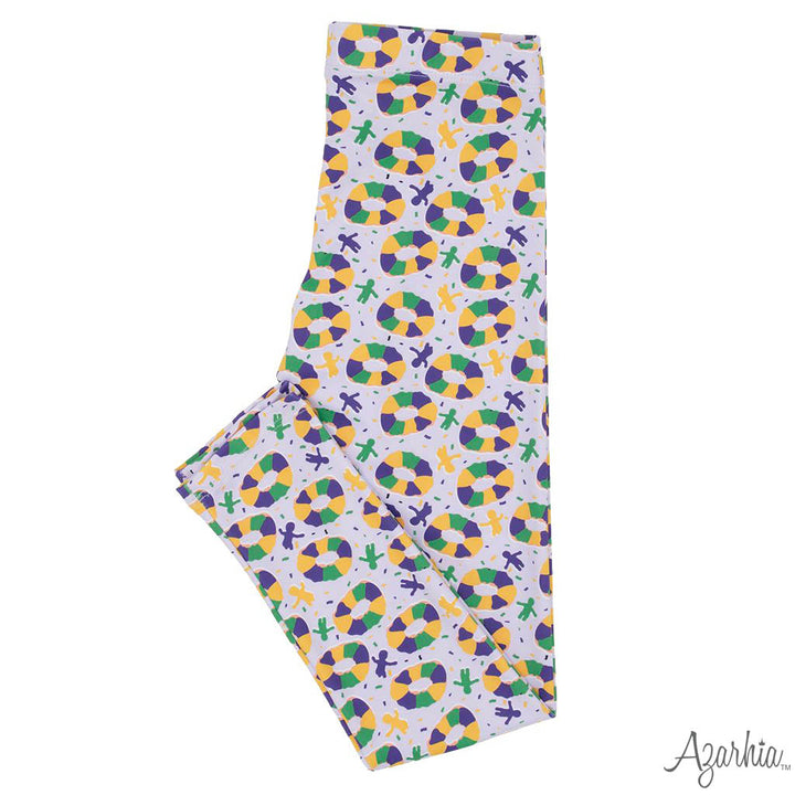 Mardi Gras King Cake And Babys Leggings