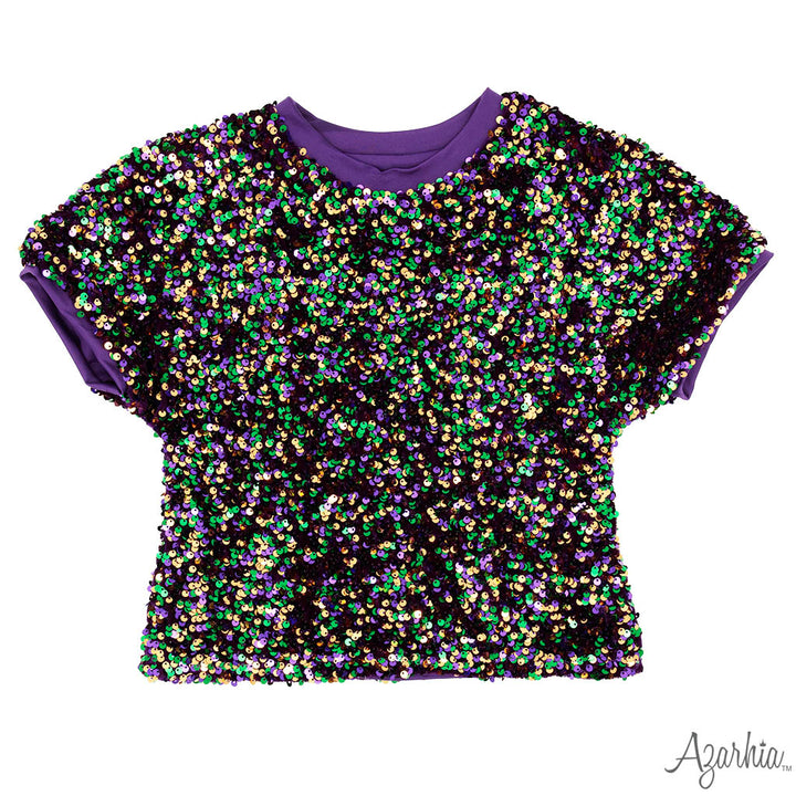 Sequin Boxy T' Mardi Gras