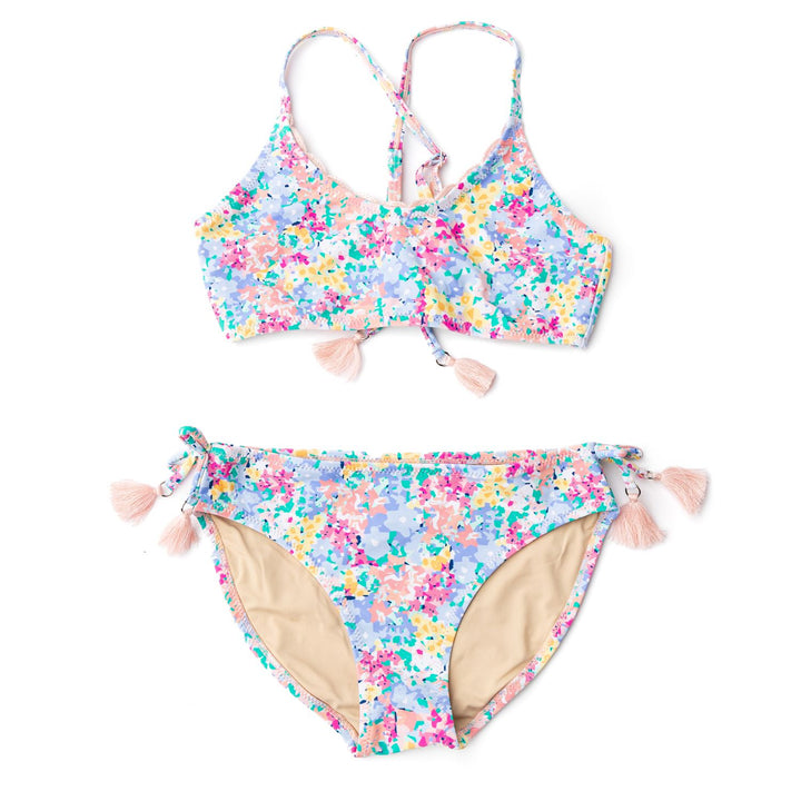 Spring Blooms Tie Back Two Piece Swimsuit