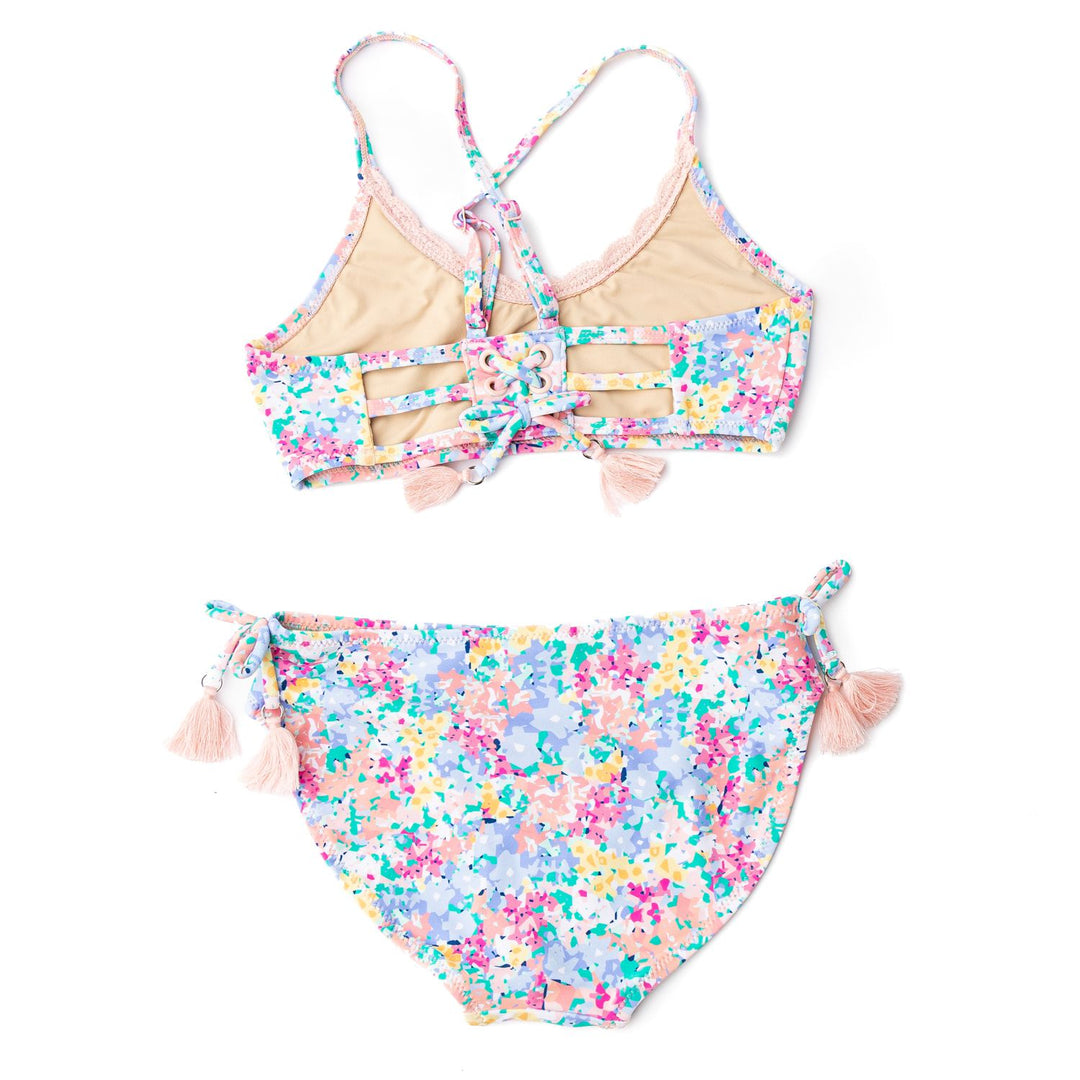 Spring Blooms Tie Back Two Piece Swimsuit