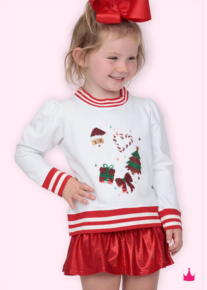 Sequin Christmas Elements White Holly