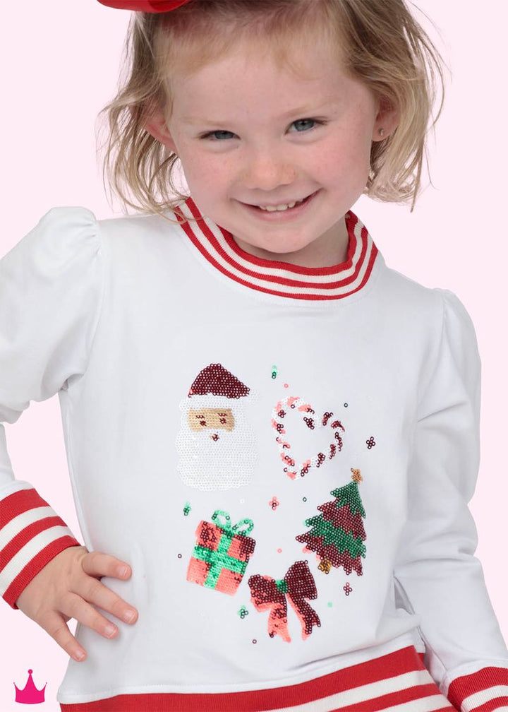 Sequin Christmas Elements White Holly
