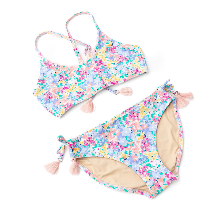 Spring Blooms Tie Back Two Piece Swimsuit