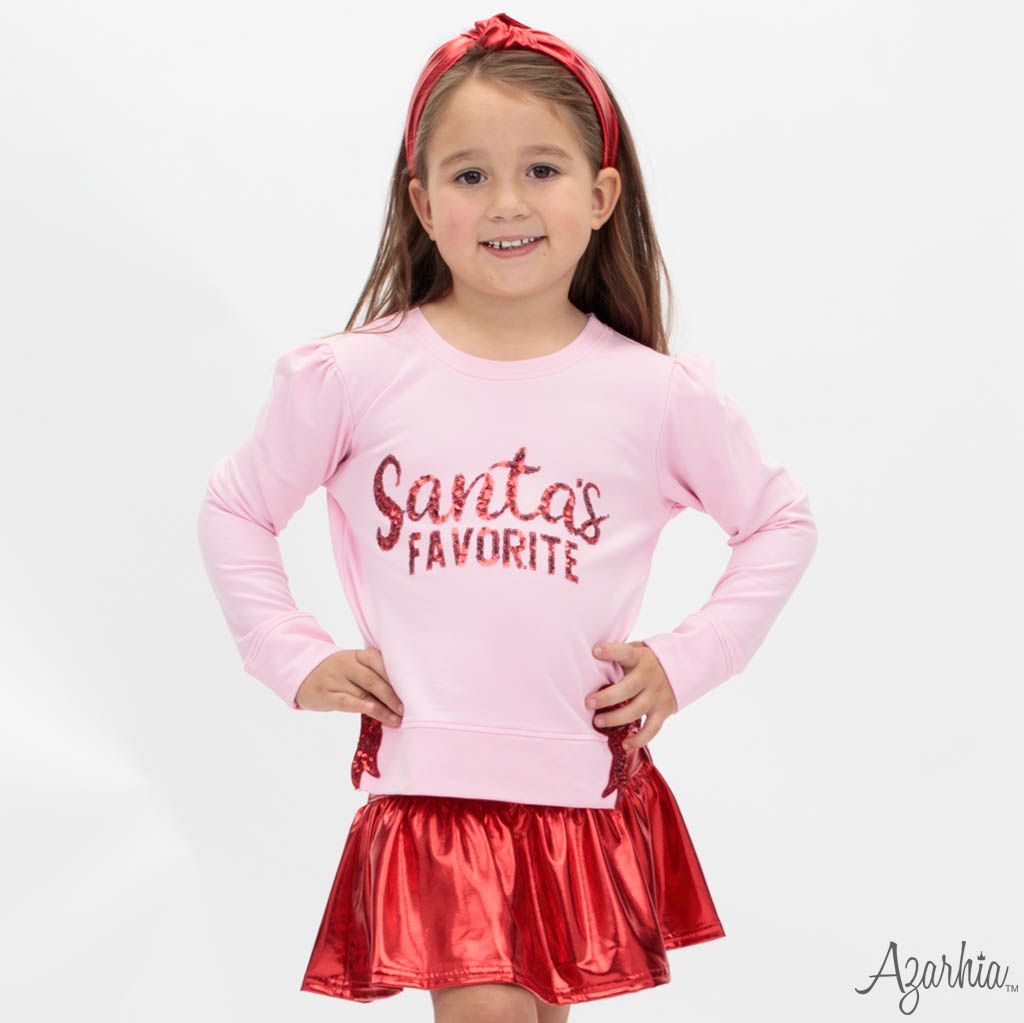 Santa's Favorite on Pink Holly Shirt