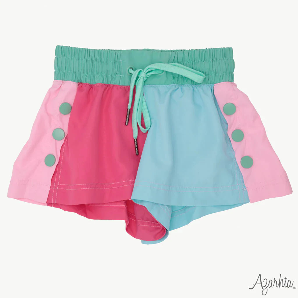 Pinks and Blues Color Block Short