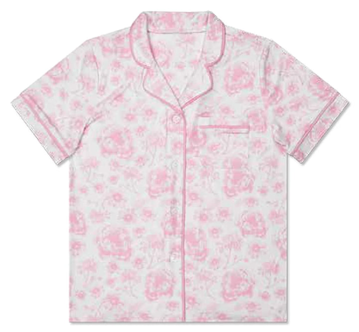 Pink Toile Shorts Lounge Set